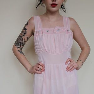 70s Pale Pink chiffon Slip